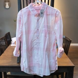 Guess Pink Plaid Shirt NWT Large